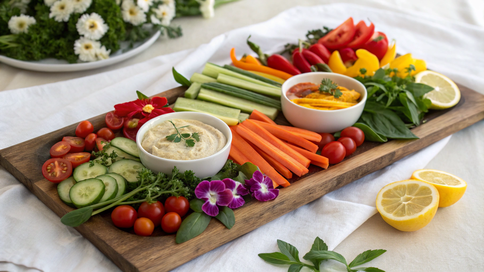 Raw Veggie Platters: Composition and Presentation