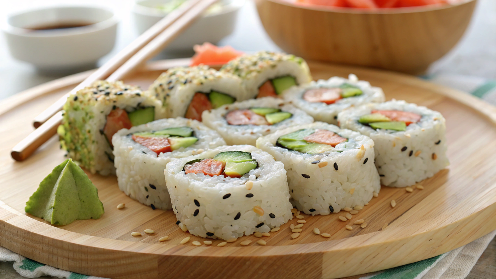 Rice-based sushi rolls for celiac clients