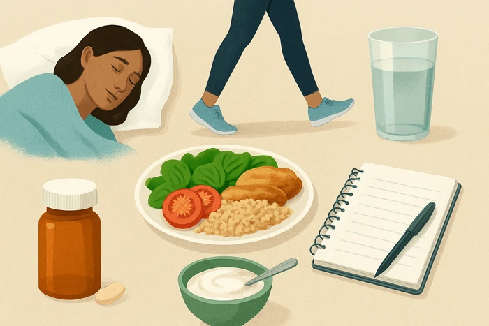 Lifestyle habits that support safe detoxification, including sleep, movement, hydration, and balanced meals.