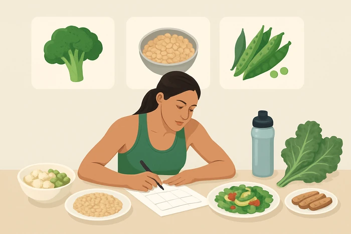 Vegan protein distribution across meals for active people.
