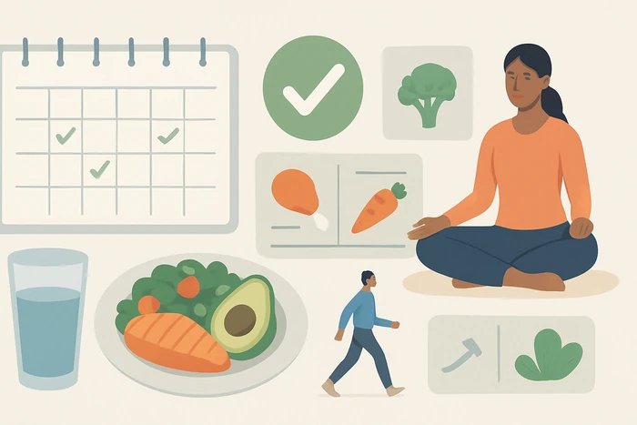 Healthy habit tracking system for sustainable behavior change and nutrition routines.