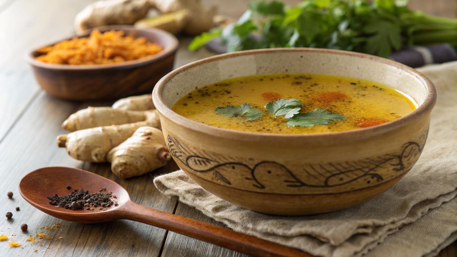 Ginger-spiced broths for digestive health