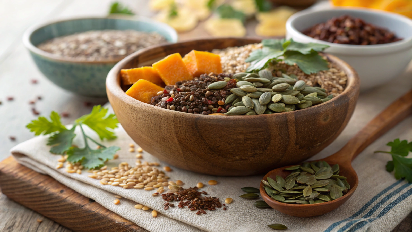 Protein-rich seed mixes for optimal nutrition