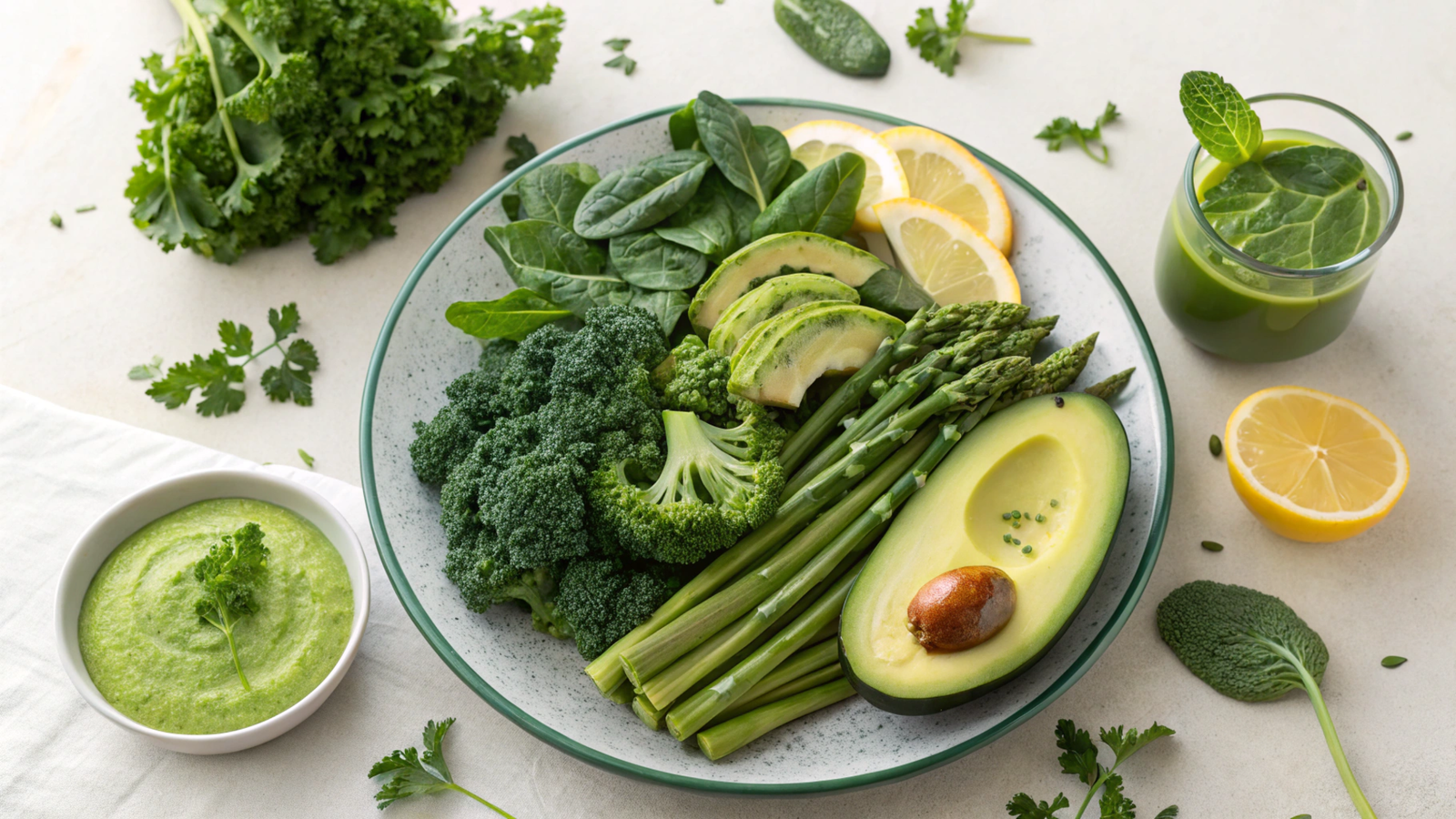 Green Veggie Detox Plates for Metabolic Enhancement