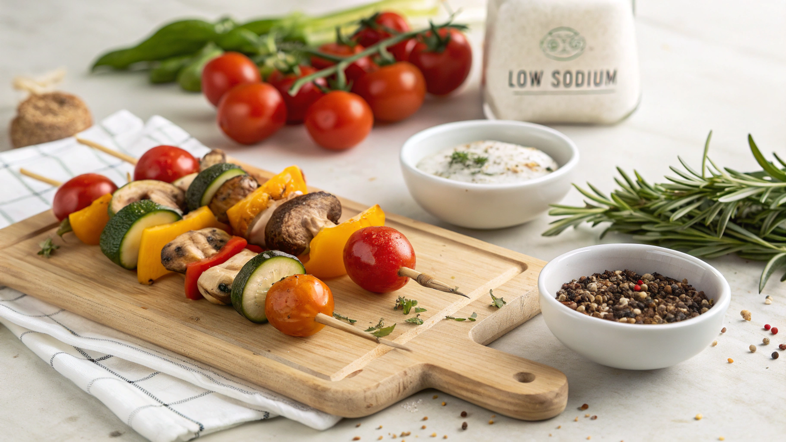 Low-Sodium Veggie Skewers: Preparation and Nutritional Analysis